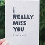 Miss you wildflower seed paper card